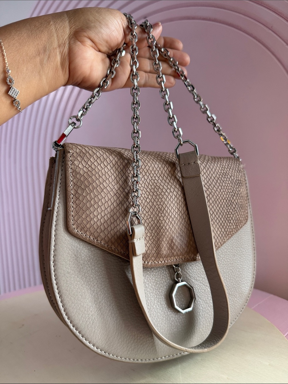Louise et Cie Wisteria Textured Leather Shoulder Bag